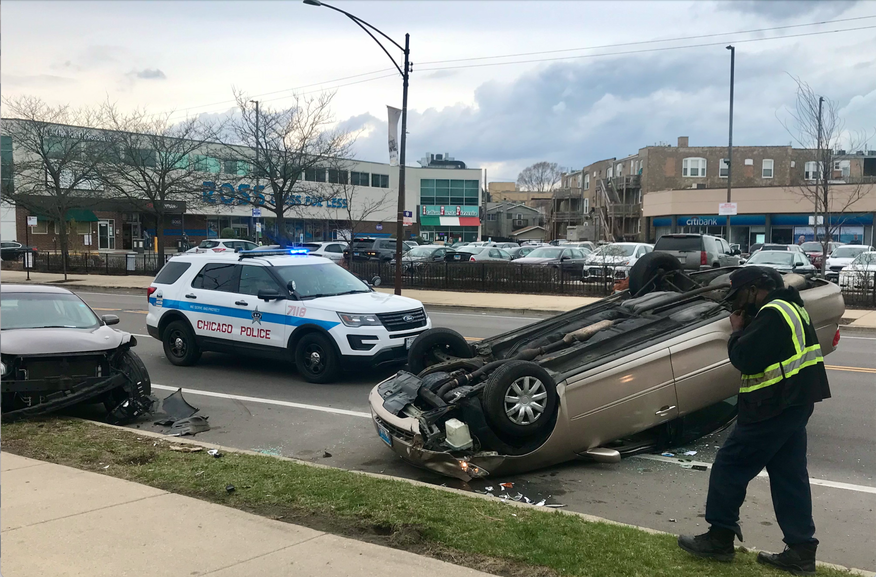 Car flips Saturday on 47th Street